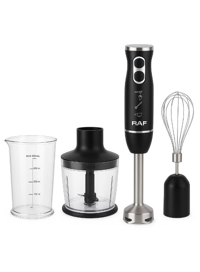 RAF 5-in-1 Hand Immersion Blender Set – 1600W High Power Multi-Function Stick Mixer with 14500 RPM, Stainless Steel Blades, 600ml Beaker, Chopper, Whisk, and Milk Frother – Model R.3005 - Image 1